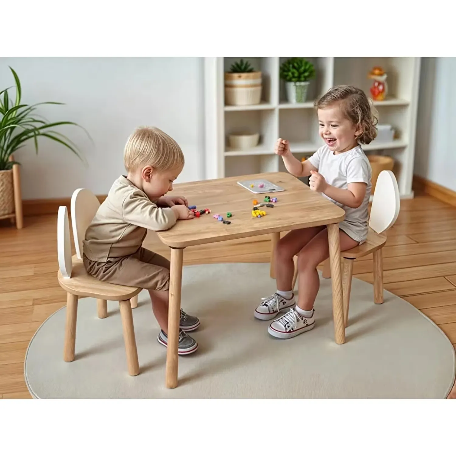 Bee Smart 2 Sandalyeli Masa Seti Safir Meşe