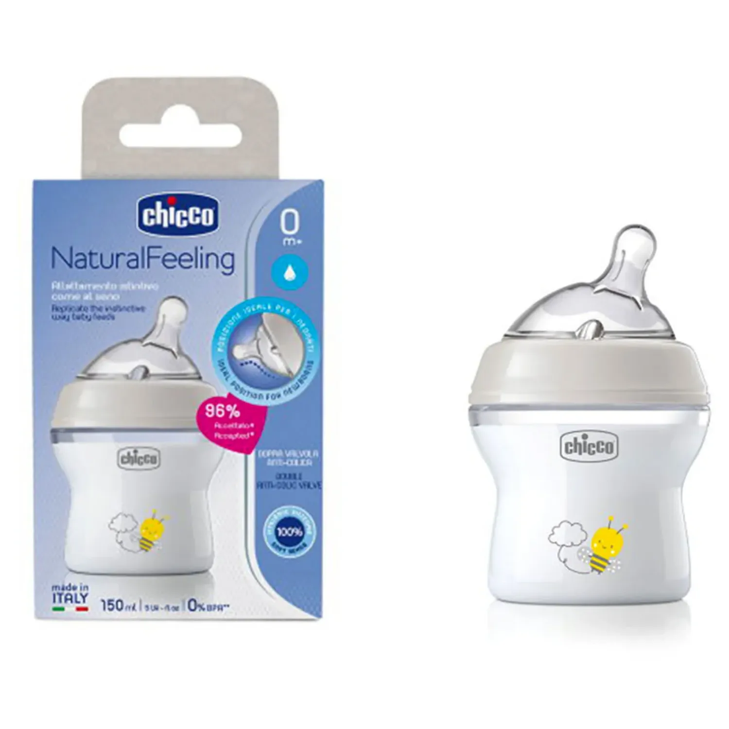 Chicco Natural Feeling Silikon Emzikli PP Biberon 150 ml 0+ Ay