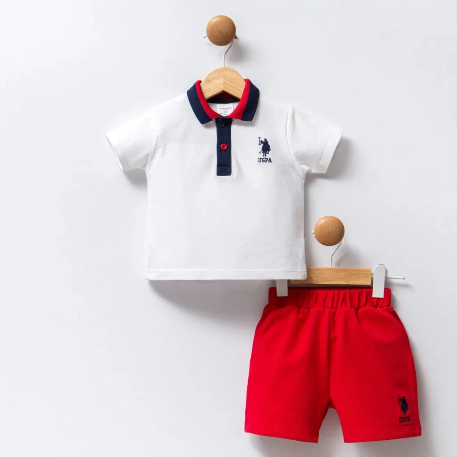 U.S. Polo 2li Takım Beyaz - Kırmızı