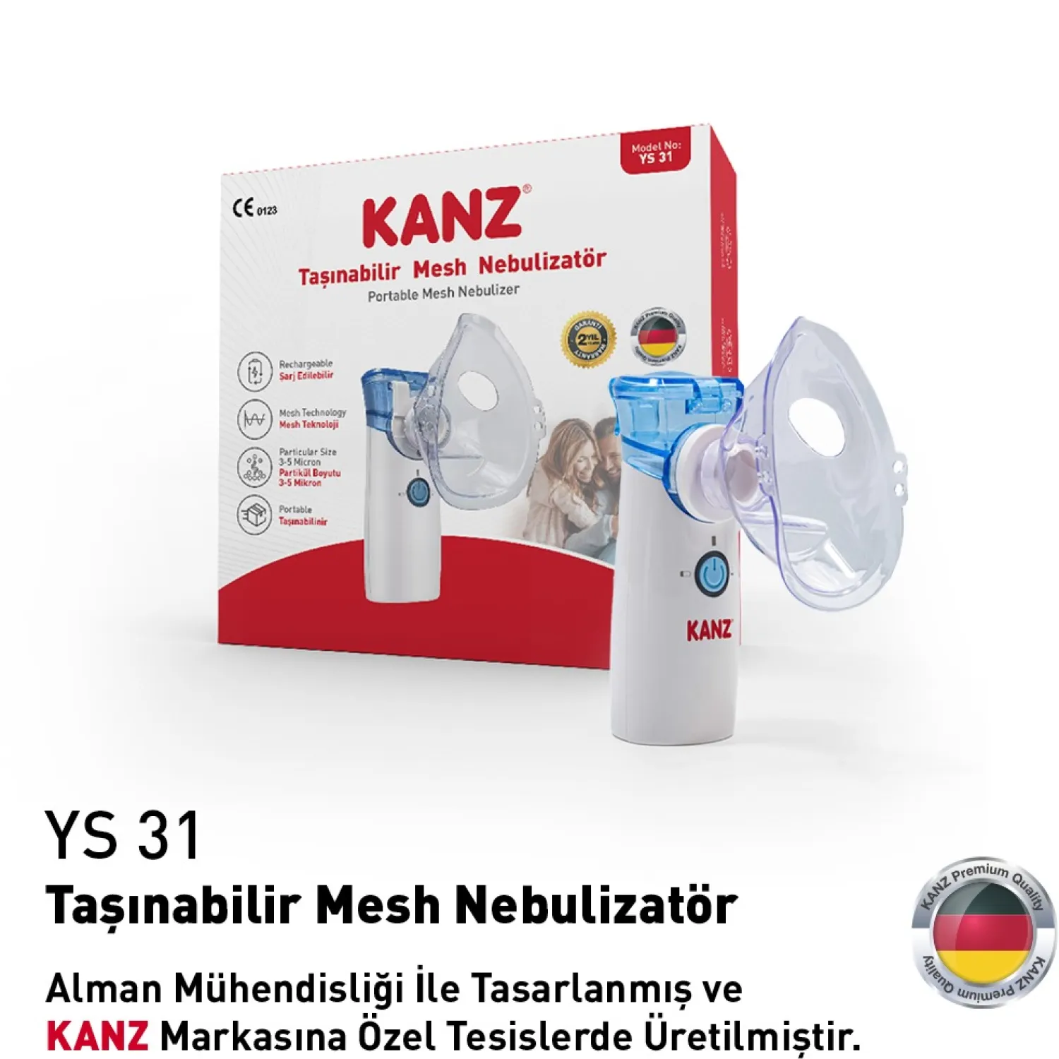 Kanz Taşınabilir Mesh Nebülizatör Şarjlı