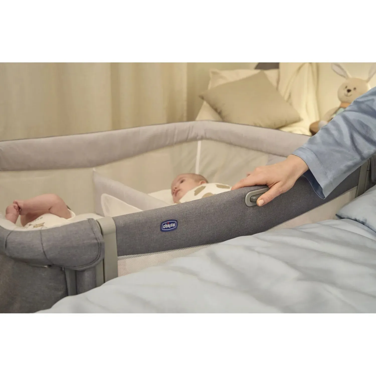 Chicco Next2Me Twin İkiz Anne Yanı Beşik Magnet Grey