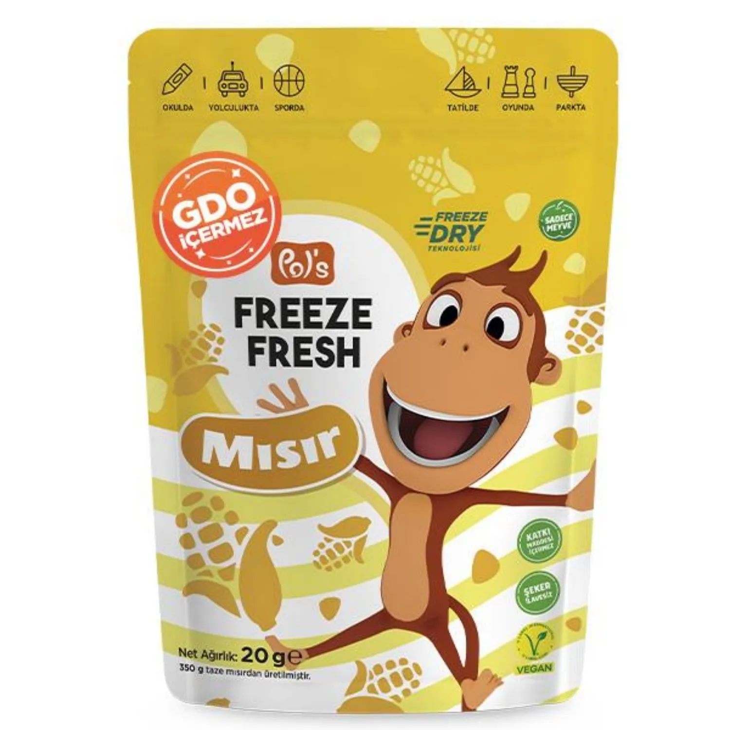 Pol's Freeze Fresh Kukili Dondurularak Kurutulmuş Mısır 25 gr