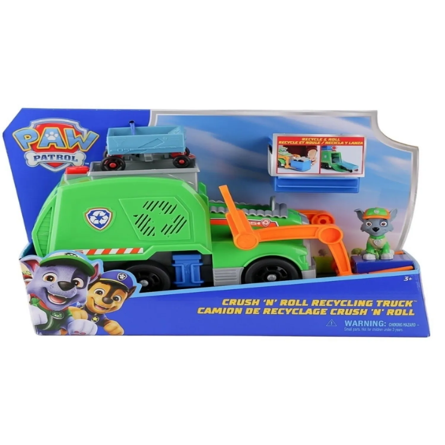 Paw Patrol Rocky Ile Crush N Roll Geri Dönüşüm Kamyonu