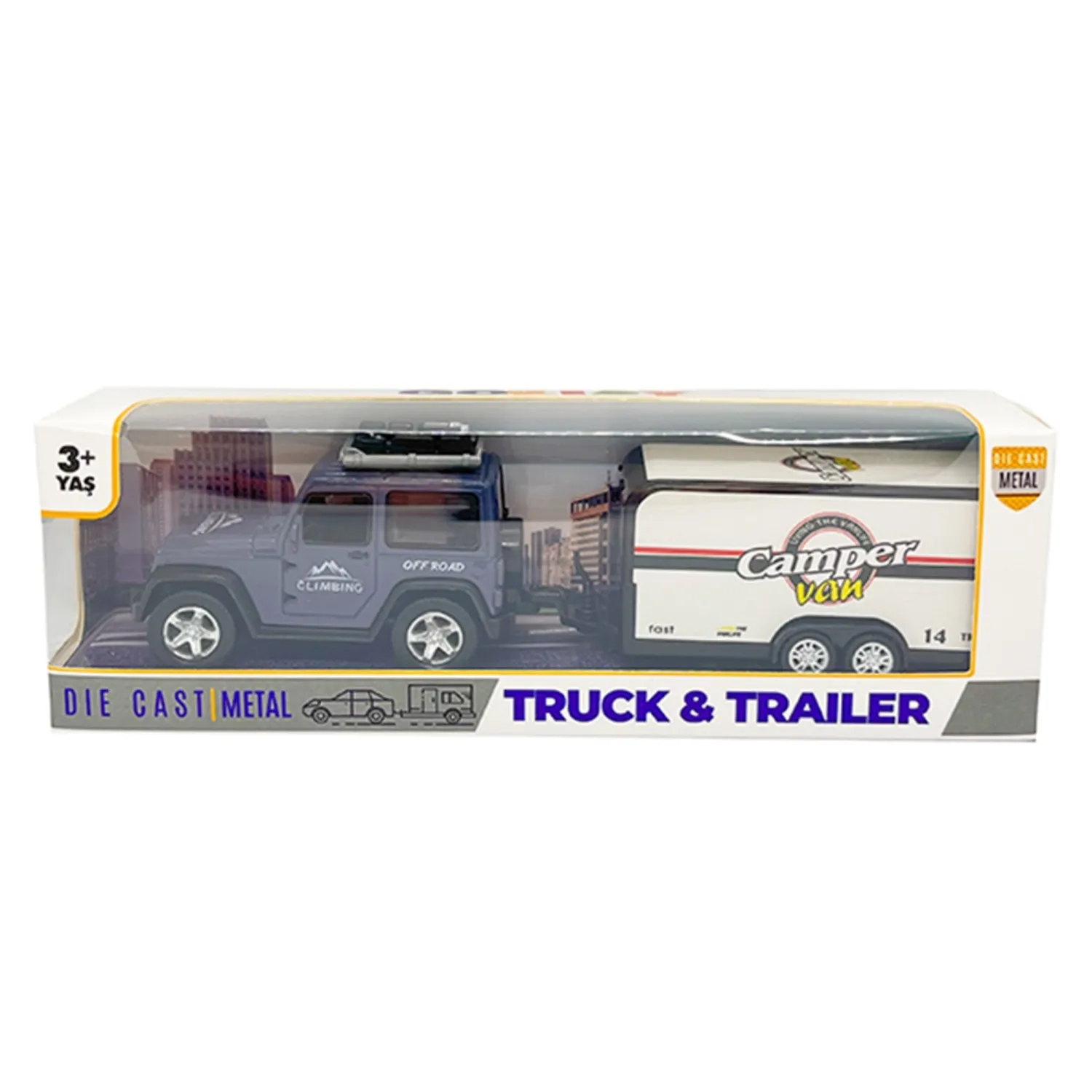 Diecast Metal Araba Karavanlı