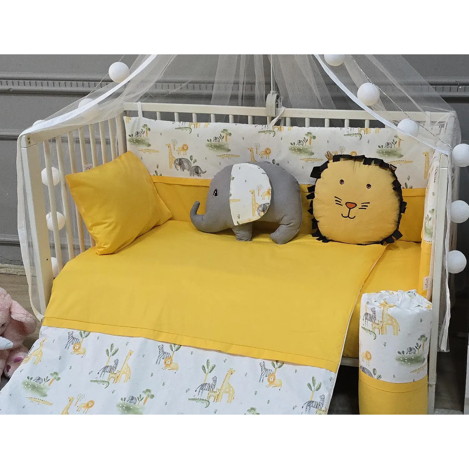 Yuar Baby Yan Duvarlı Beşik Uyku Seti Sarı Amazon