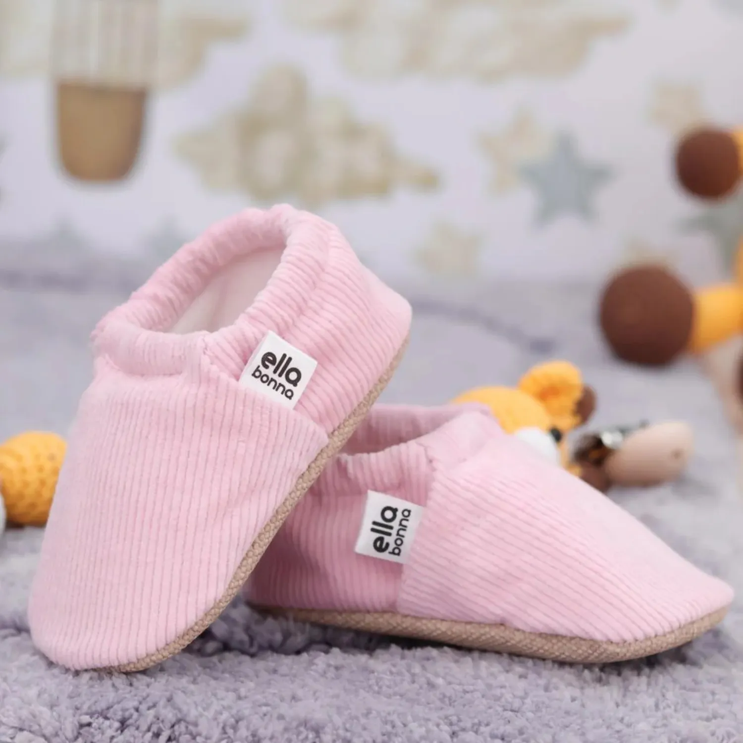 Ella Bonna Patik Organik Pamuk Kaydırmaz Taban Pembe