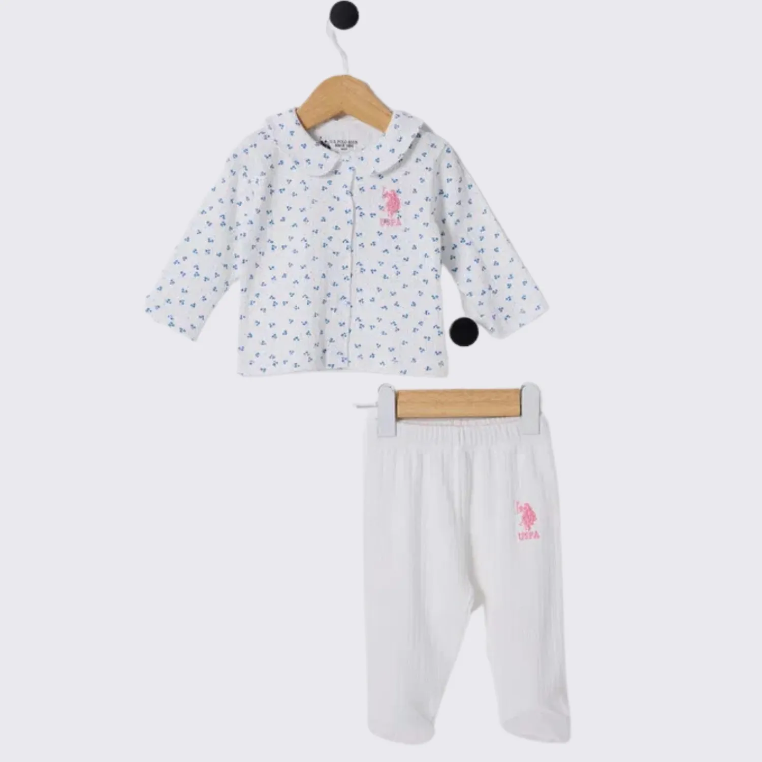 U.S. Polo 2li Takım Beyaz - Mavi