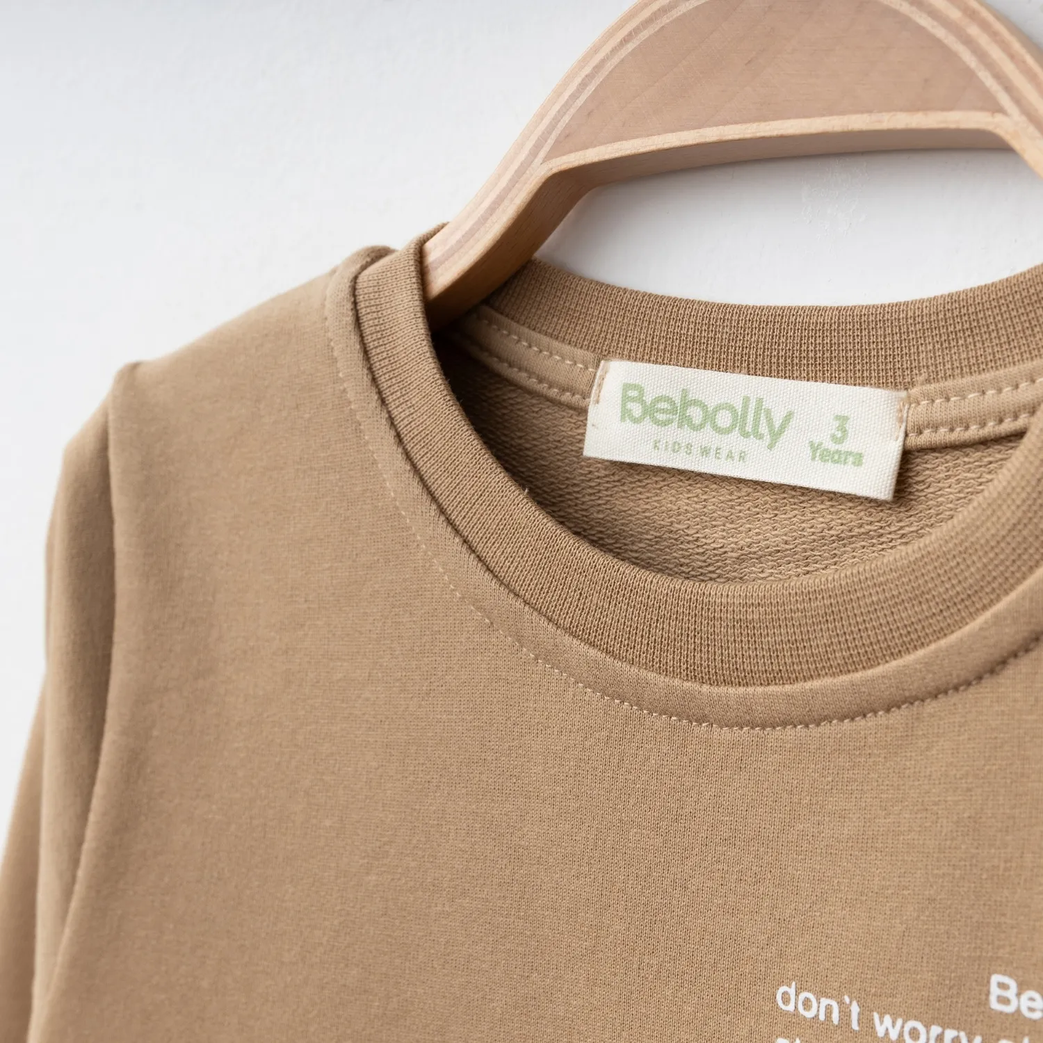Bebolly 2li Takım Hello Baskılı Sütlü Kahve