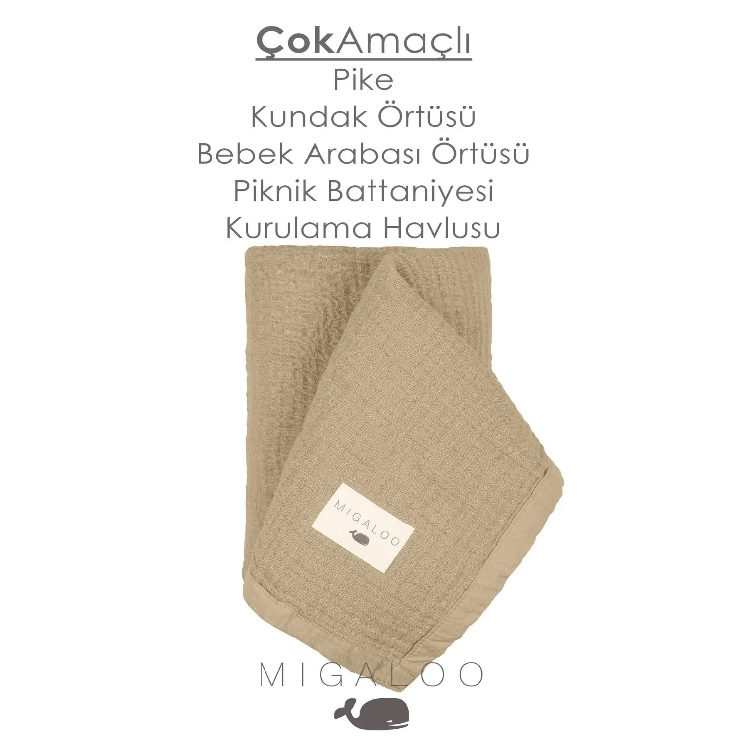 Mixi Baby Müslin Örtü Dört Katlı 90x120 cm Kahverengi