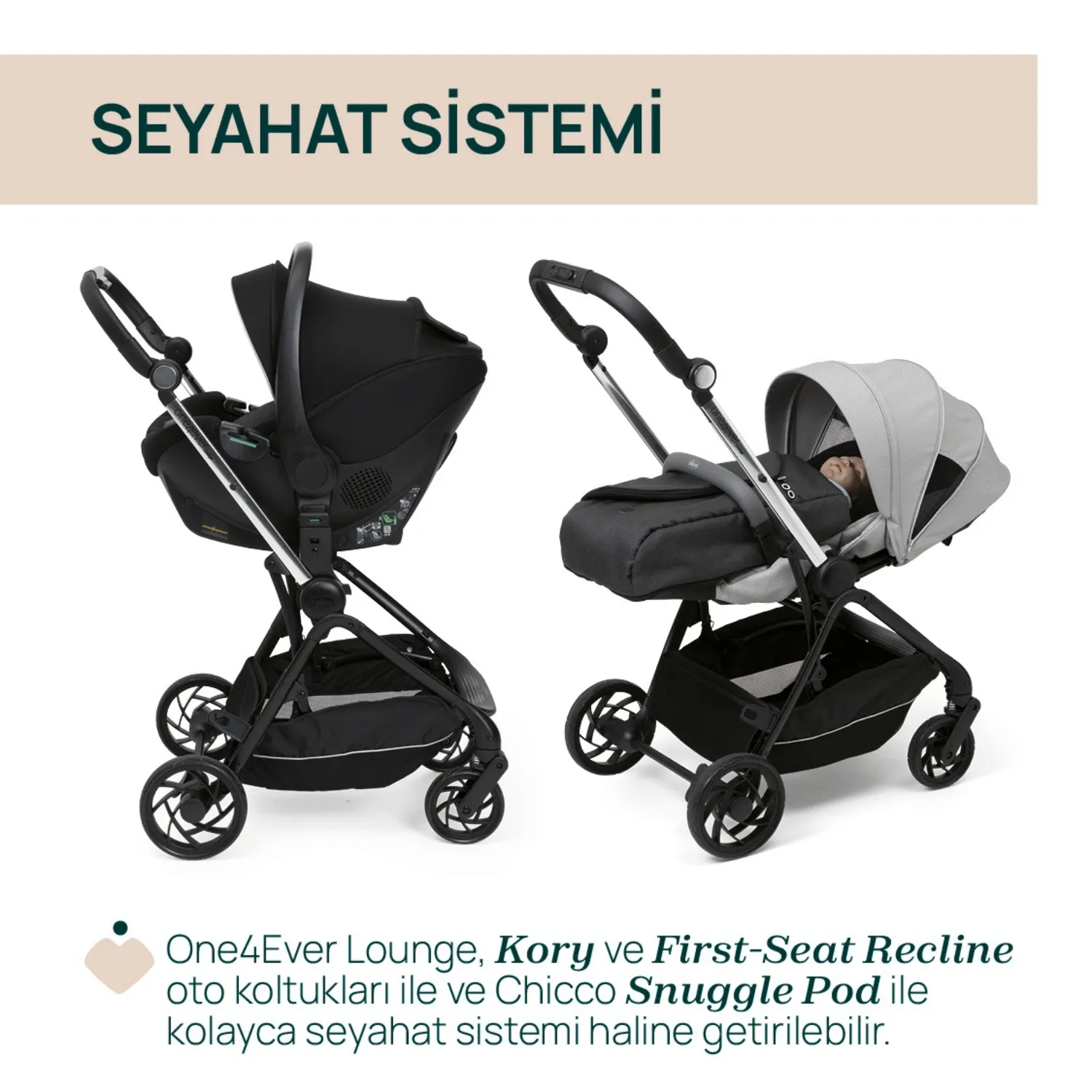 Chicco One4Ever Lounge Bebek Arabası Sparkle Grey