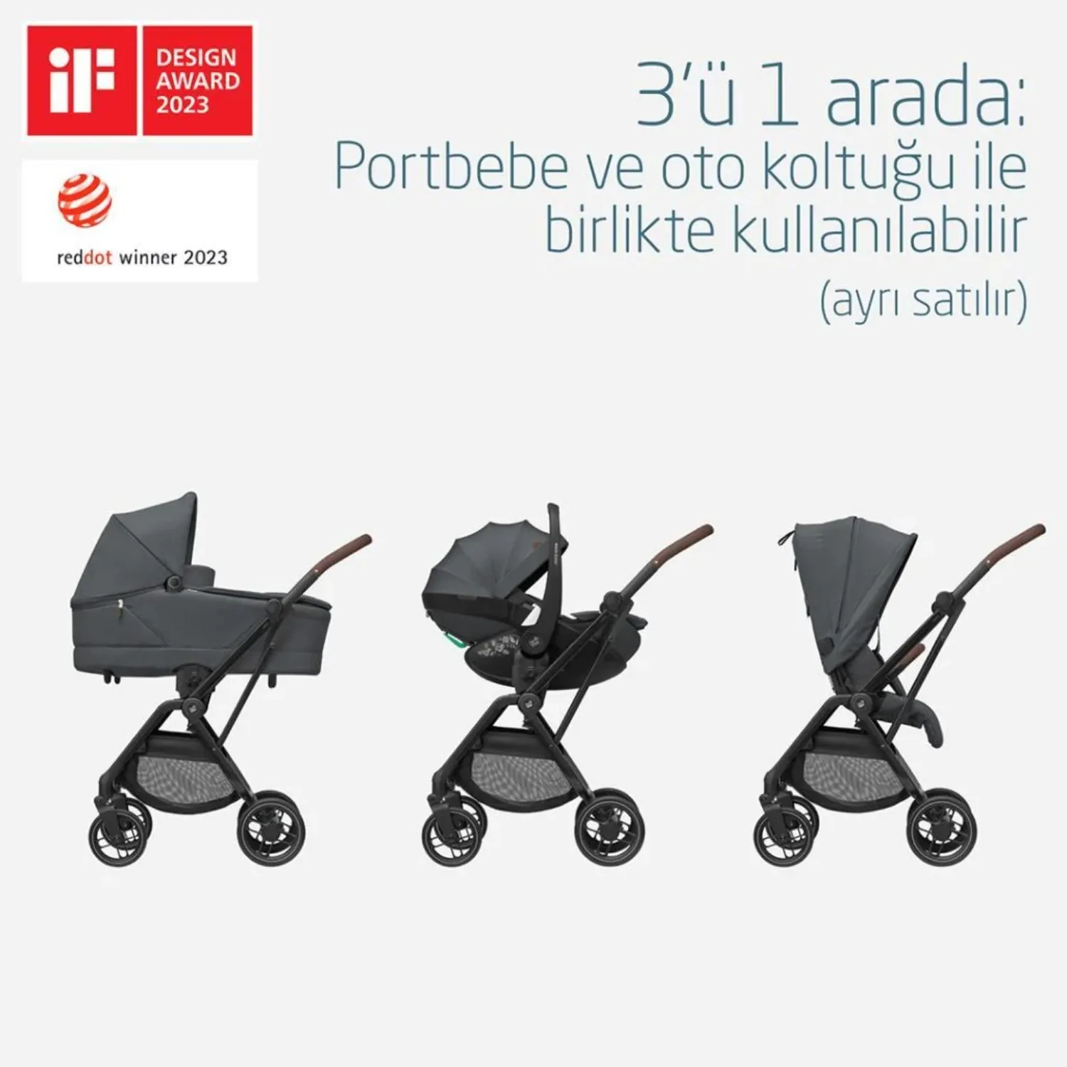 Maxi Cosi Leona2 Çift Yönlü Bebek Arabası Twillic Graphite