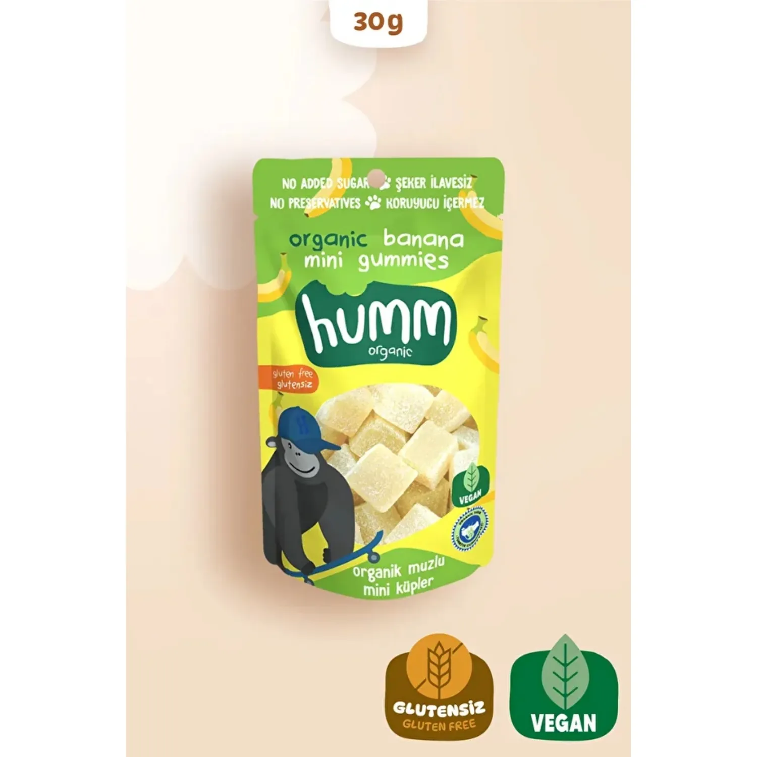 Humm Organik Glutensiz Vegan Muzlu Mini Küpler 30gr