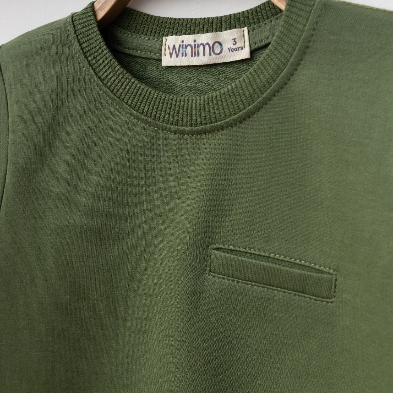 Winimo Sweatshirt Parçalı Basic Haki
