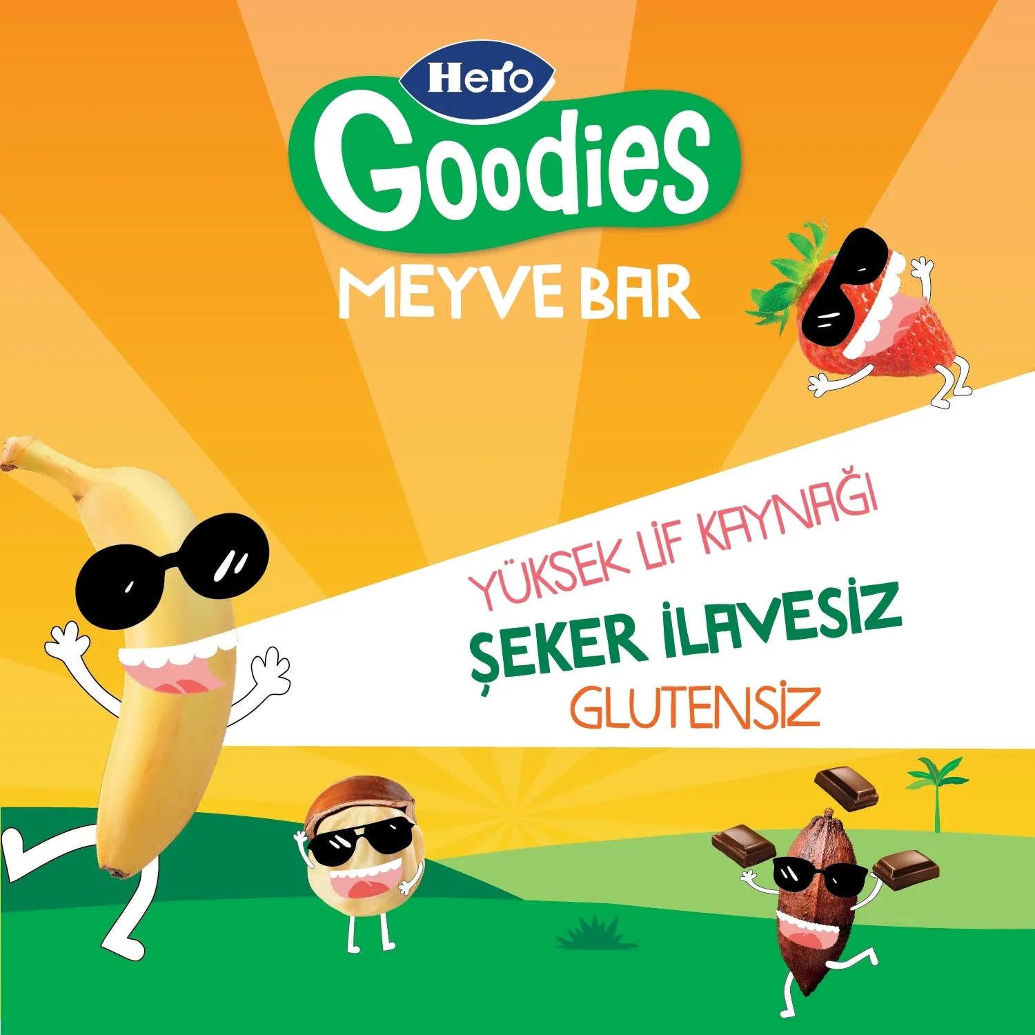 Hero Baby Goodies Meyve Bar Çilek & Kakao 30 gr