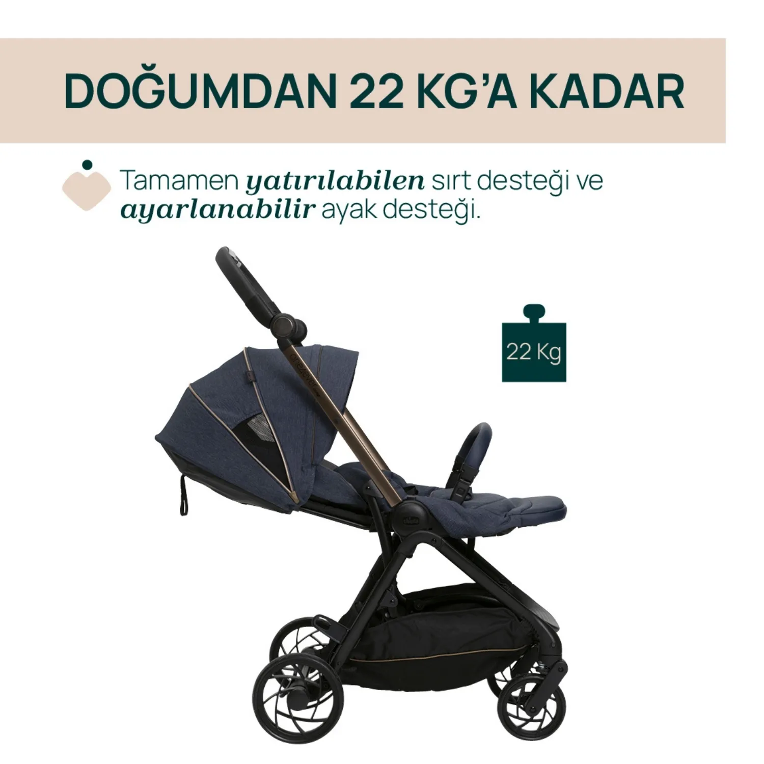 Chicco One4Ever Lounge Bebek Arabası Denim Shine