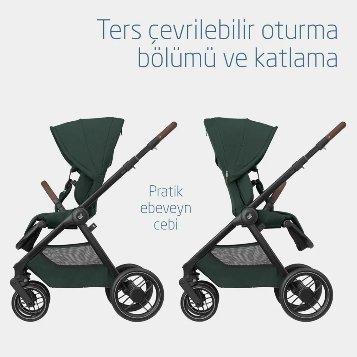 Maxi Cosi Oxford Çift Yönlü Bebek Arabası Twillic Green