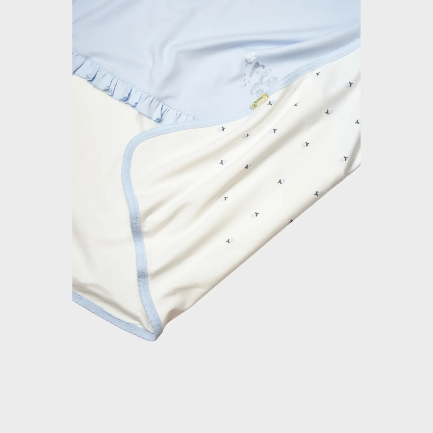 Bibaby Organik Battaniye Love Floral Ekru - Lila