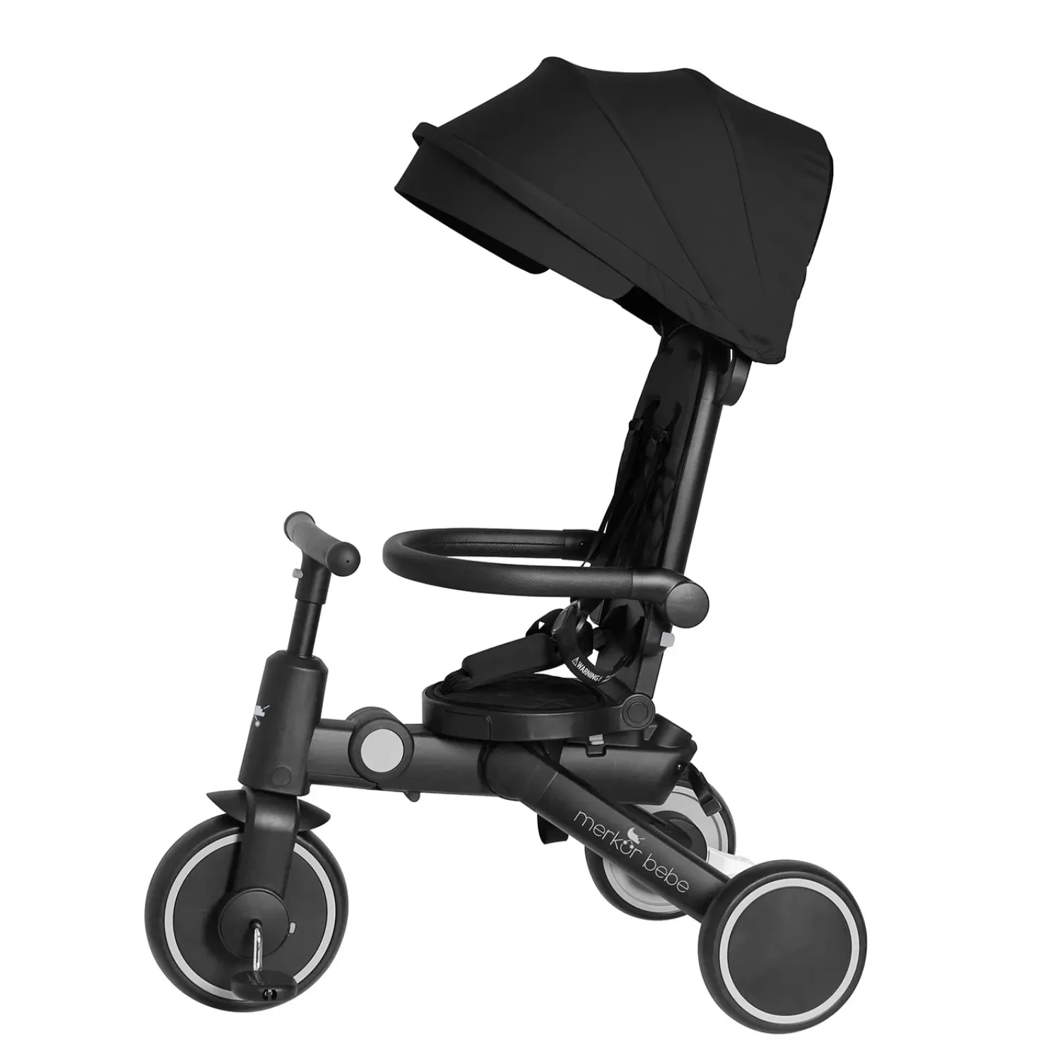 Merkür Bebe 9in1 Hawk Üç Tekerlekli Bebek ve Çocuk Bisikleti Siyah