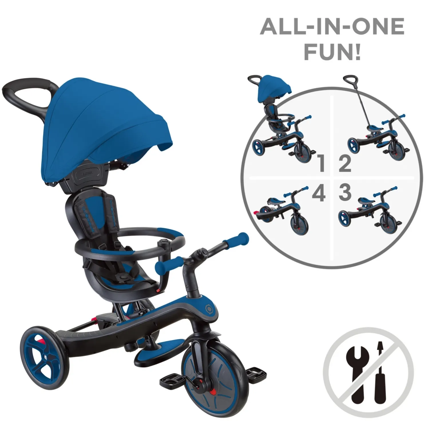 Globber Explorer 4in1 Bisiklet - Kraliyet Mavisi