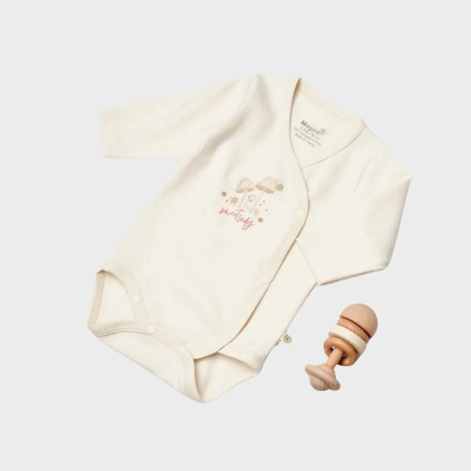 Bibaby Organik Body Kruvaze Sweet Lady Açık Bej
