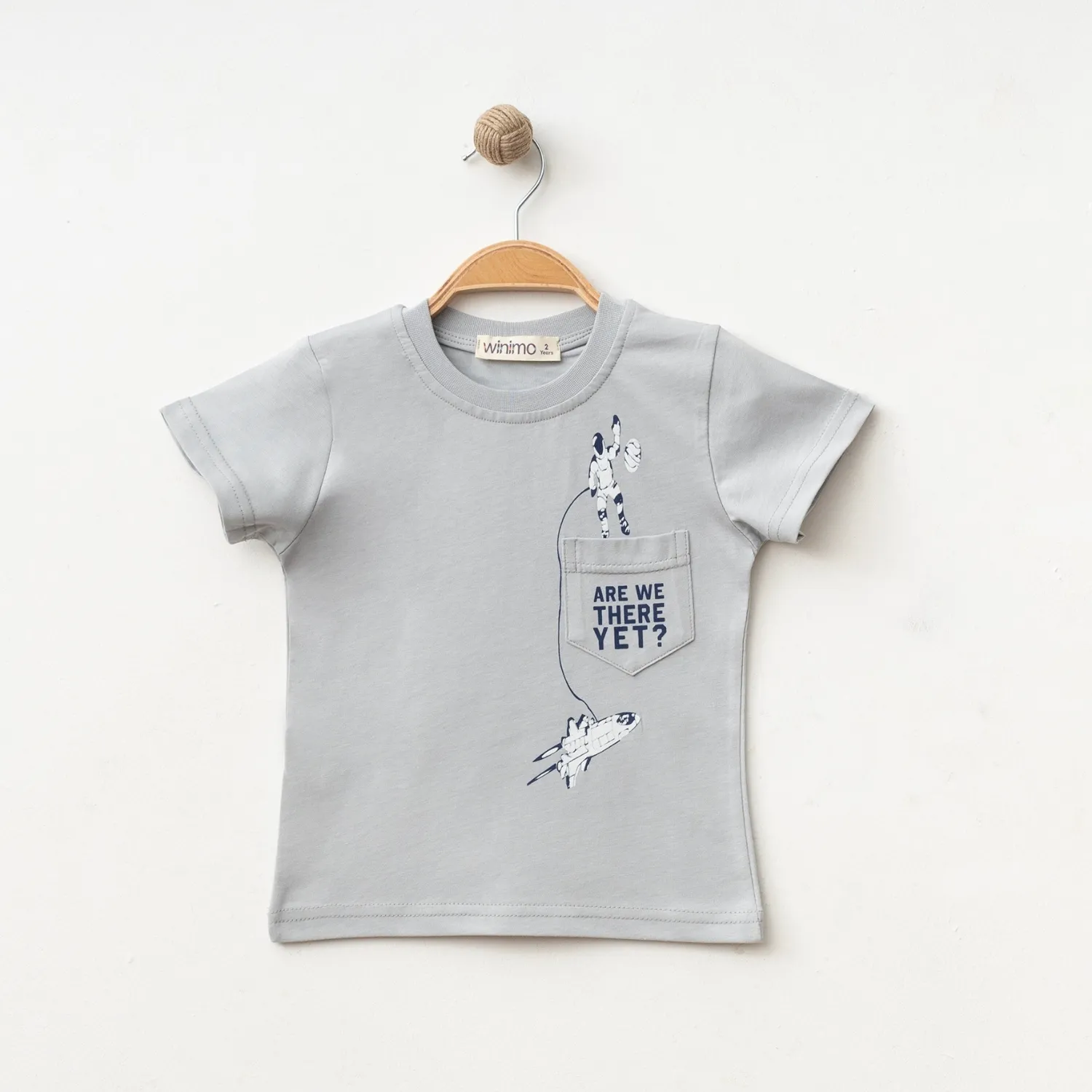 Winimo T-Shirt Are There Yet Baskılı Boyalı Gri