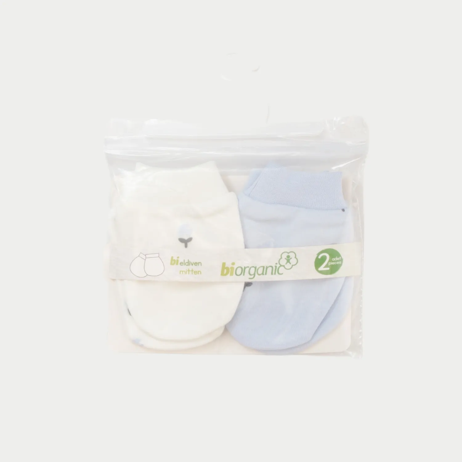 Bibaby Organik Eldiven 2li Love Floral Ekru - Lila
