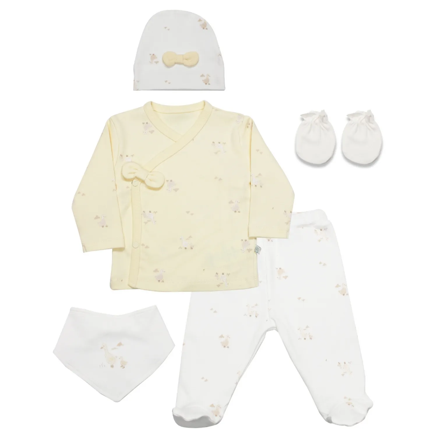 Bistyle Hastane Çıkışı 5li Welcome Baby Duck Sarı - Ekru Bistyle Hastane Çıkışı 5li Welcome Baby Duck Sarı - Ekru