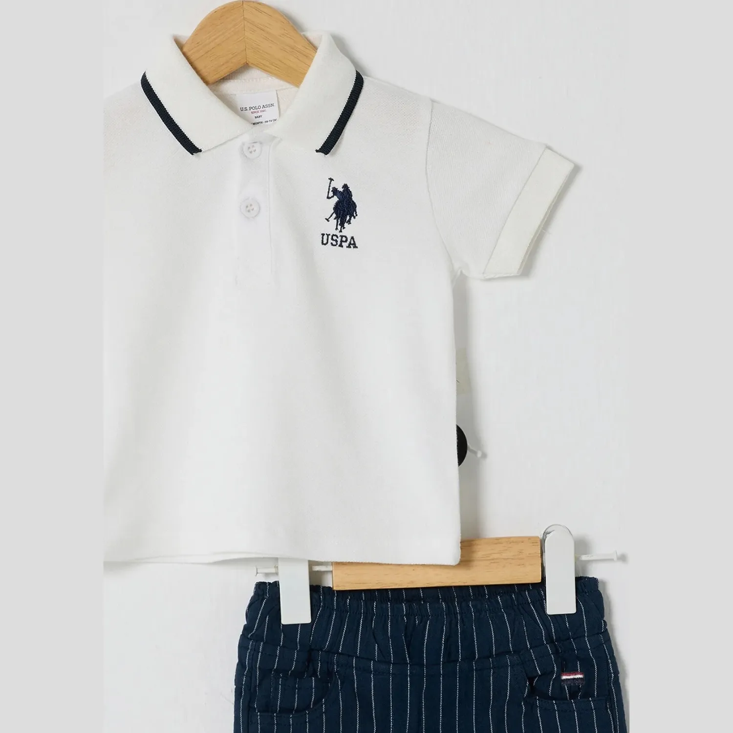 U.S. Polo 2li Takım T-Shirt Pike Beyaz - Lacivert