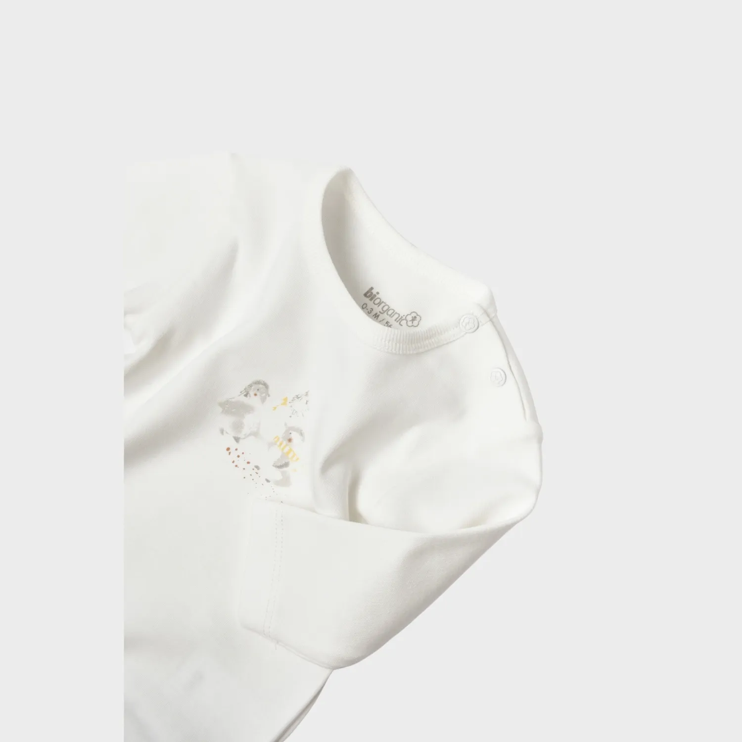 Bibaby Organik Body Uzun Kol Penguin Club Ekru - Gri