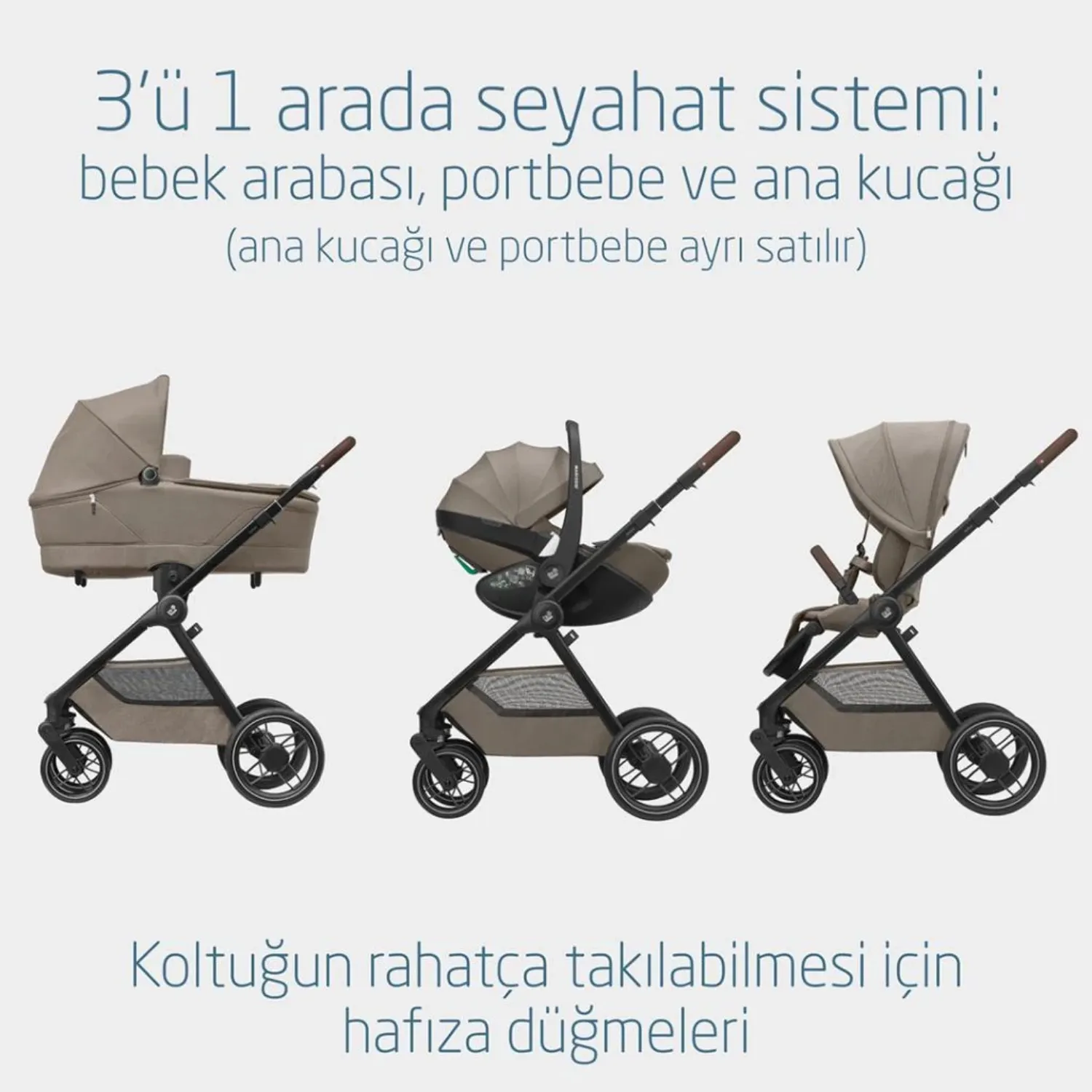 Maxi Cosi Oxford Çift Yönlü Bebek Arabası Twillic Truffle
