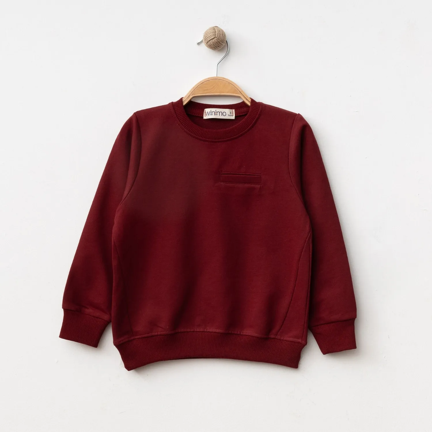 Winimo Sweatshirt Parçalı Basic Bordo