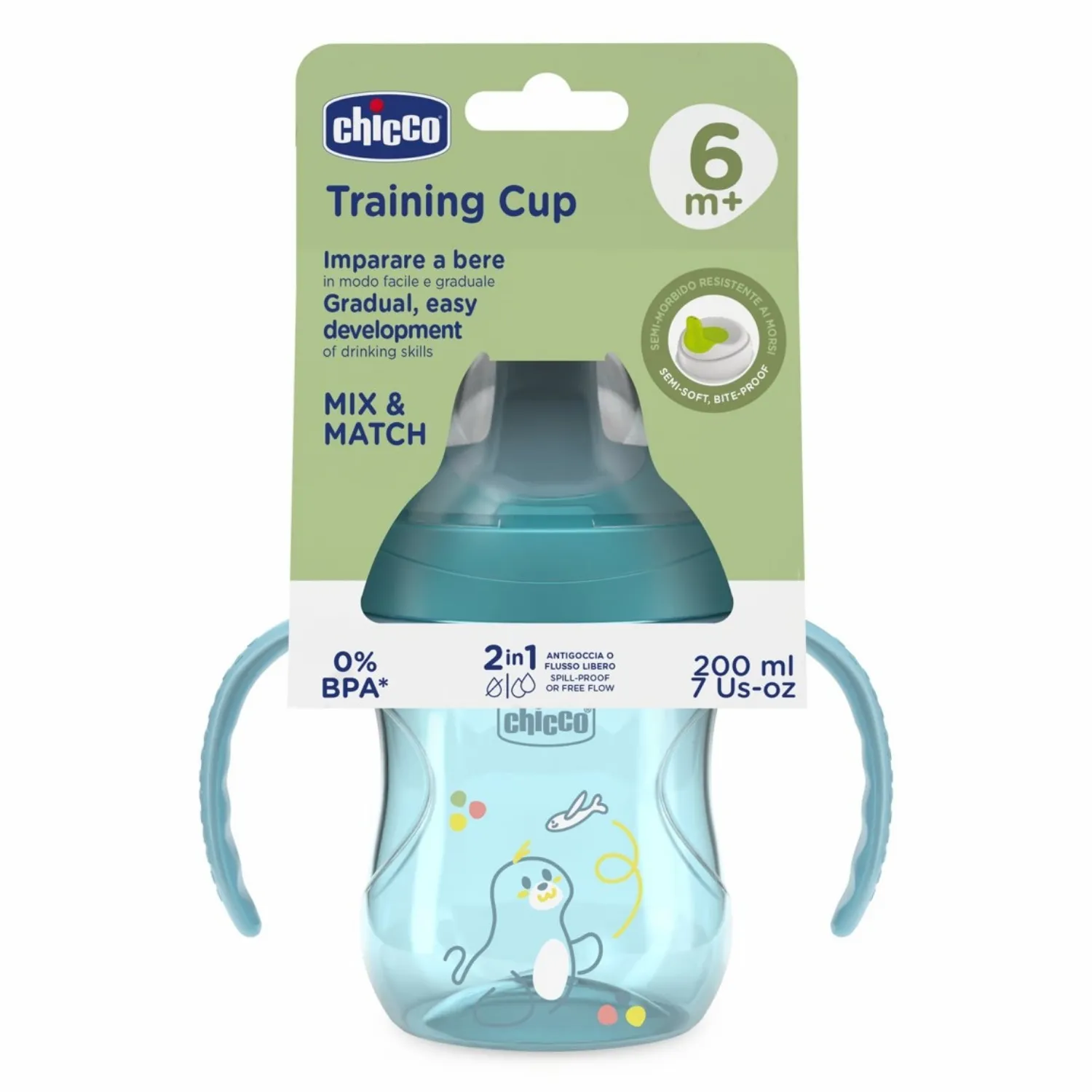 Chicco Yarı Yumuşak Uçlu Alıştırma Bardağı 6+ Ay Erkek Yeni