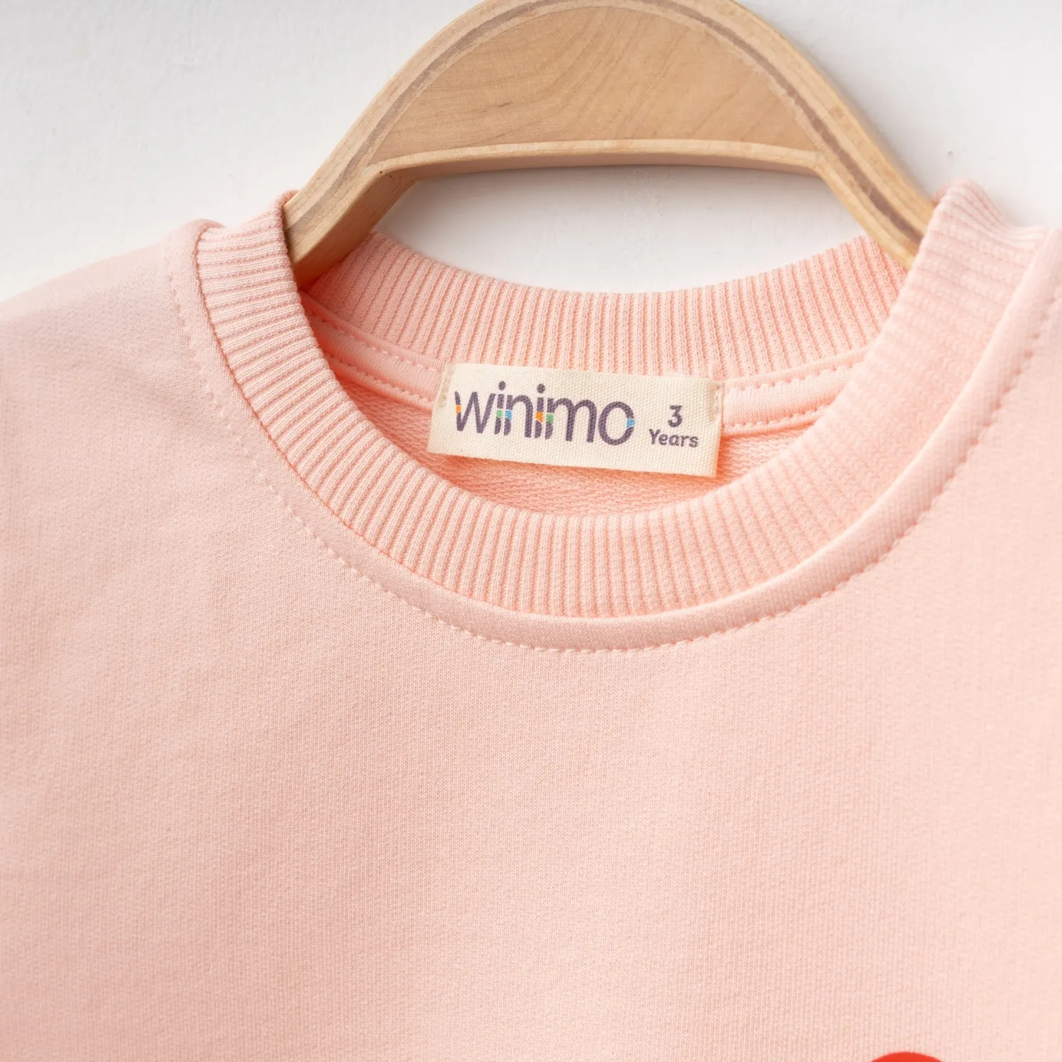 Winimo Sweatshirt Kalp Baskılı Pudra