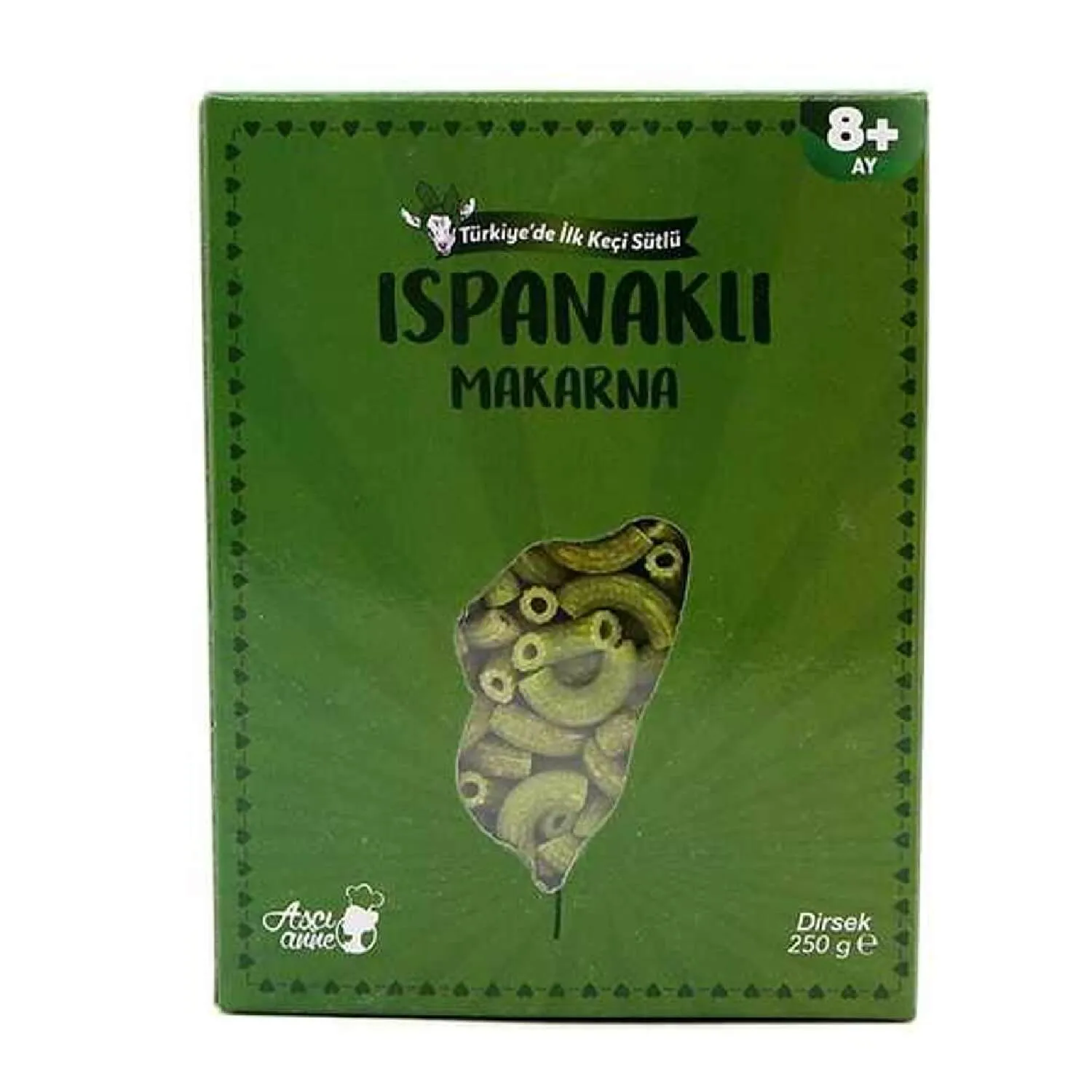 Aşçı Anne Ispanaklı Makarna (Dirsek) 250 gr