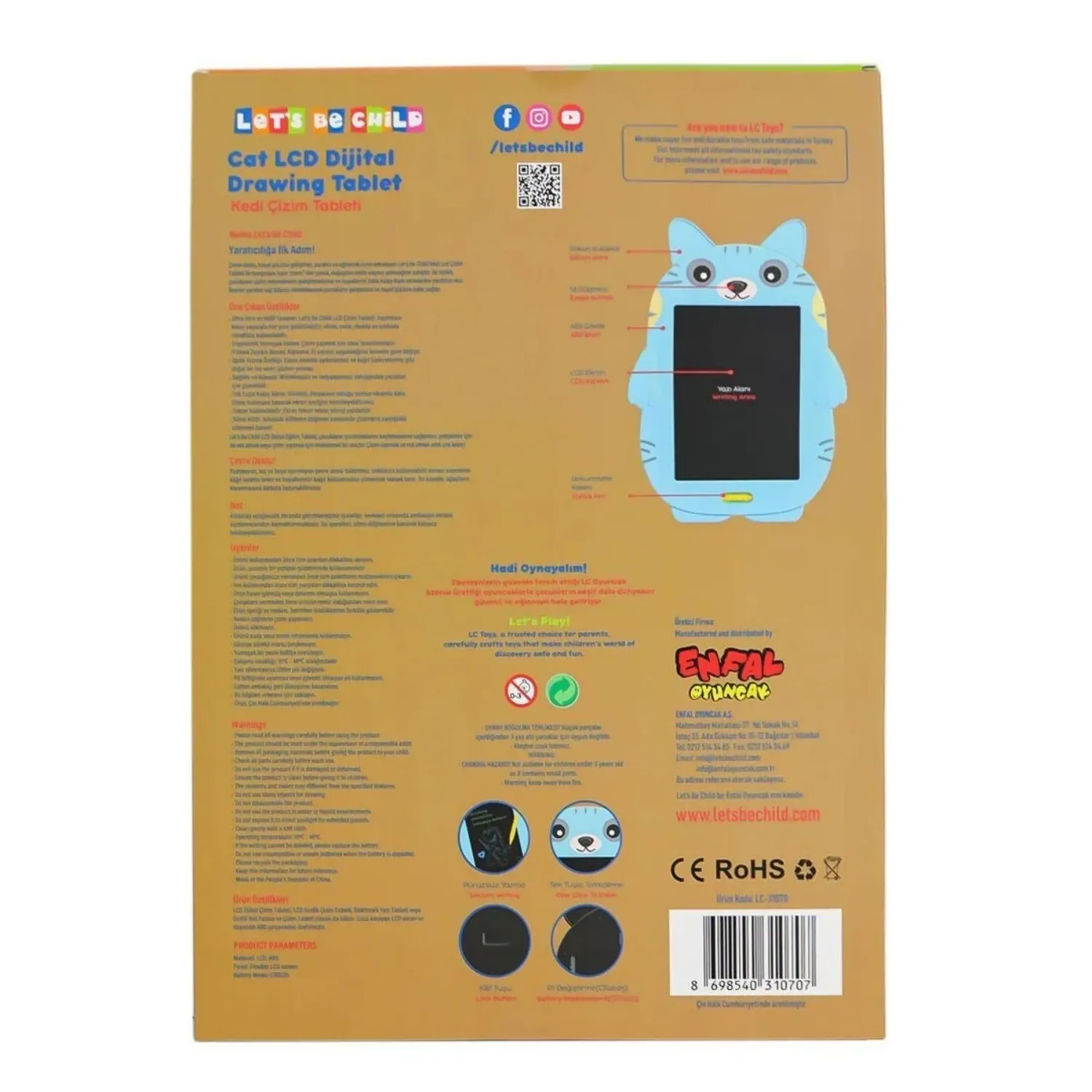 LC Kedi Çizim Tableti 8,5 İnç