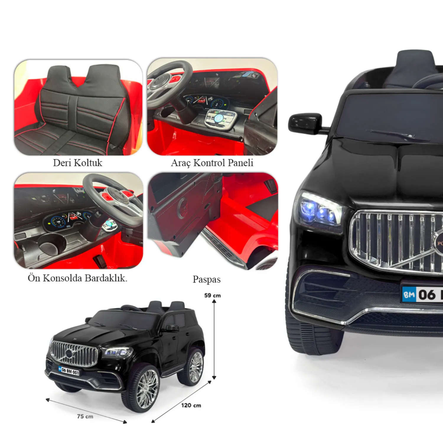 Potenza Akülü Araba Kumandalı 4*2 12 Volt Siyah