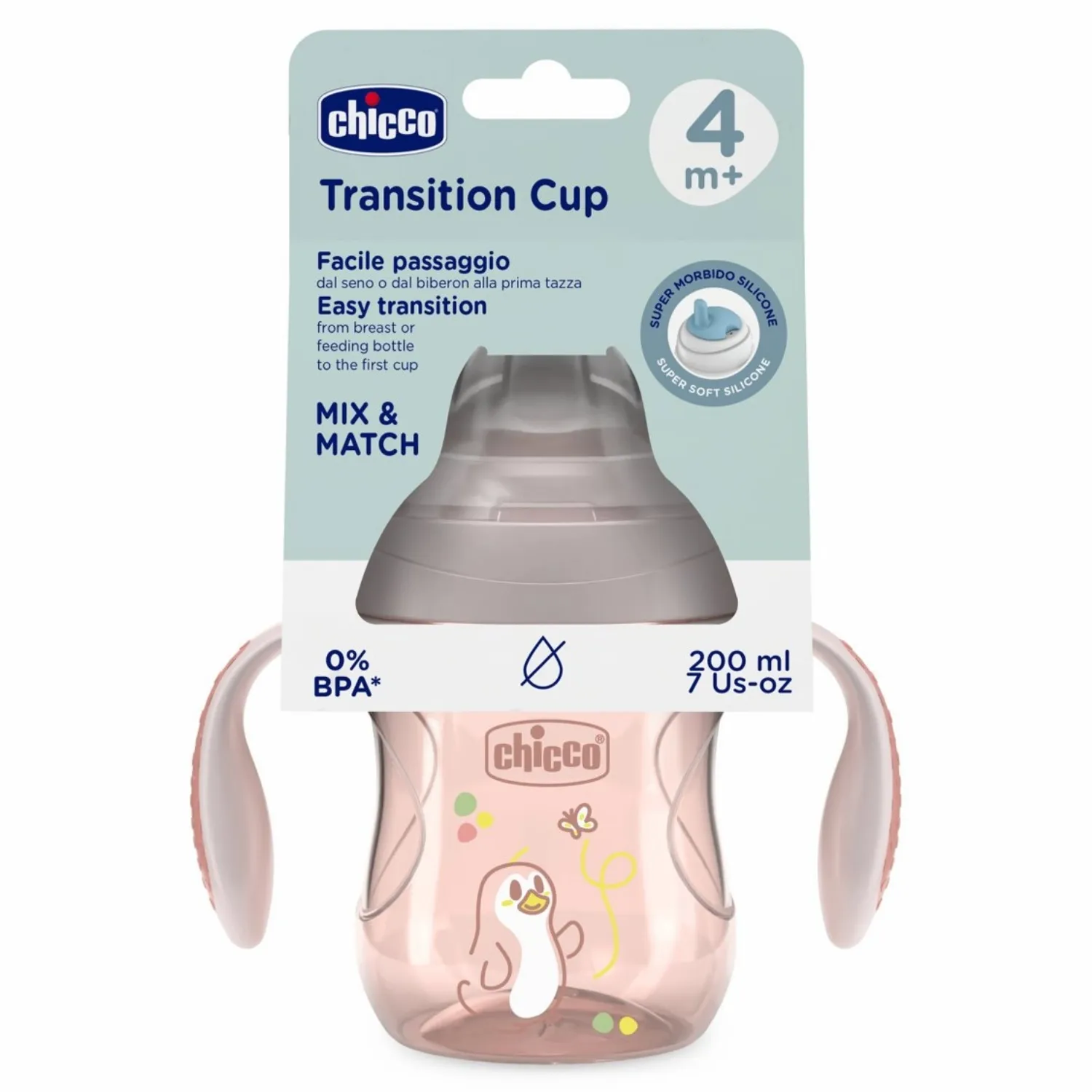 Chicco Yumuşak Uçlu Geçiş Bardağı 4+ Ay Kız Yeni