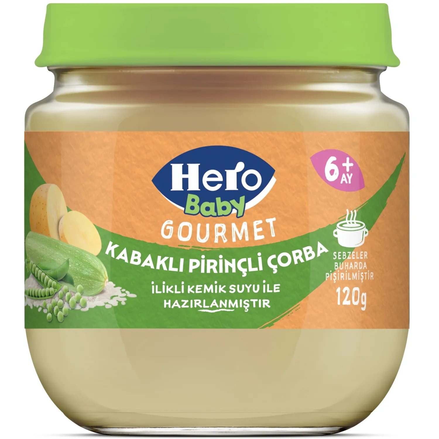 Hero Baby Gourmet Kabaklı Pirinçli Kavanoz Maması 120 Gr