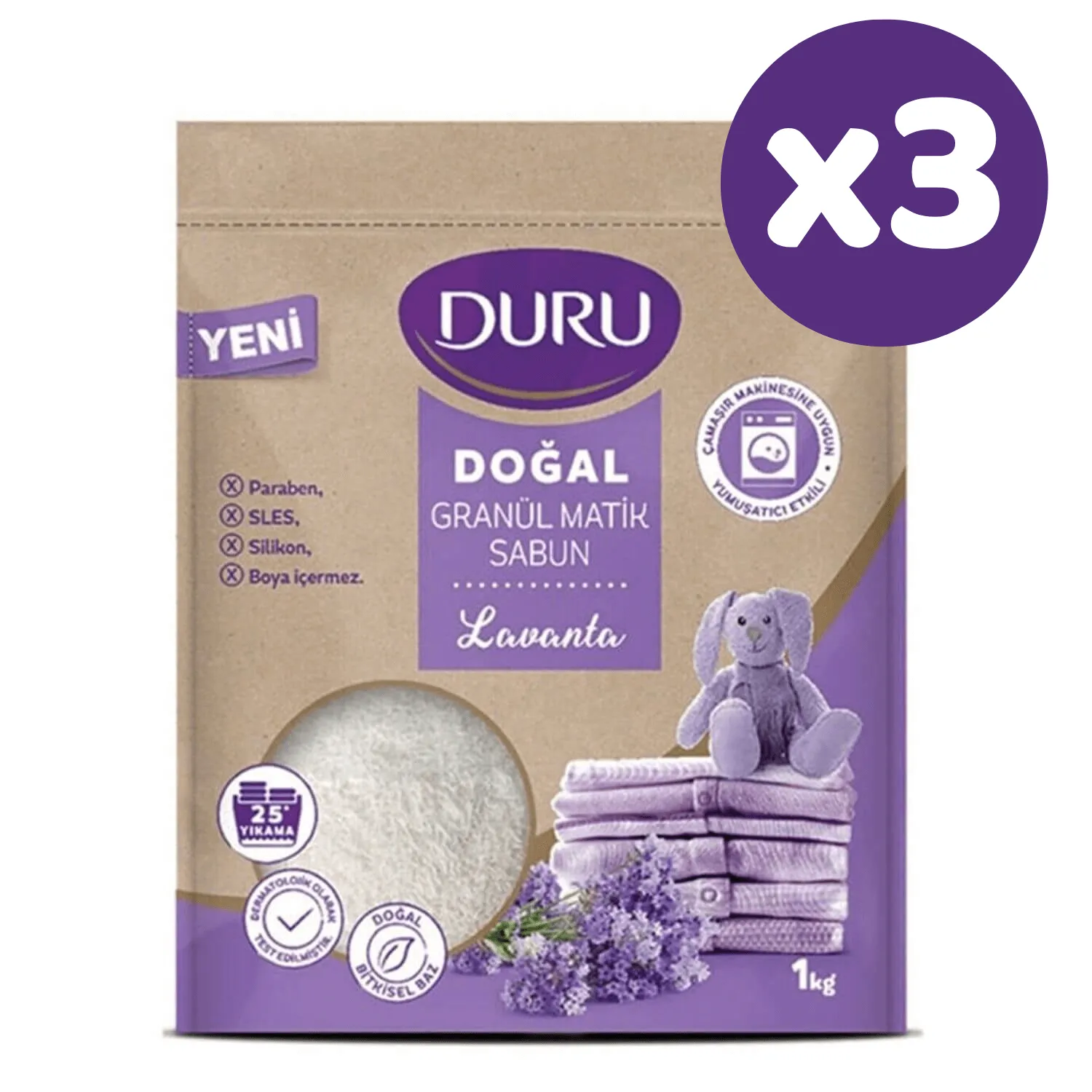Duru Doğal Granül Matik Sabun Lavanta 1000 gr x 3 Adet