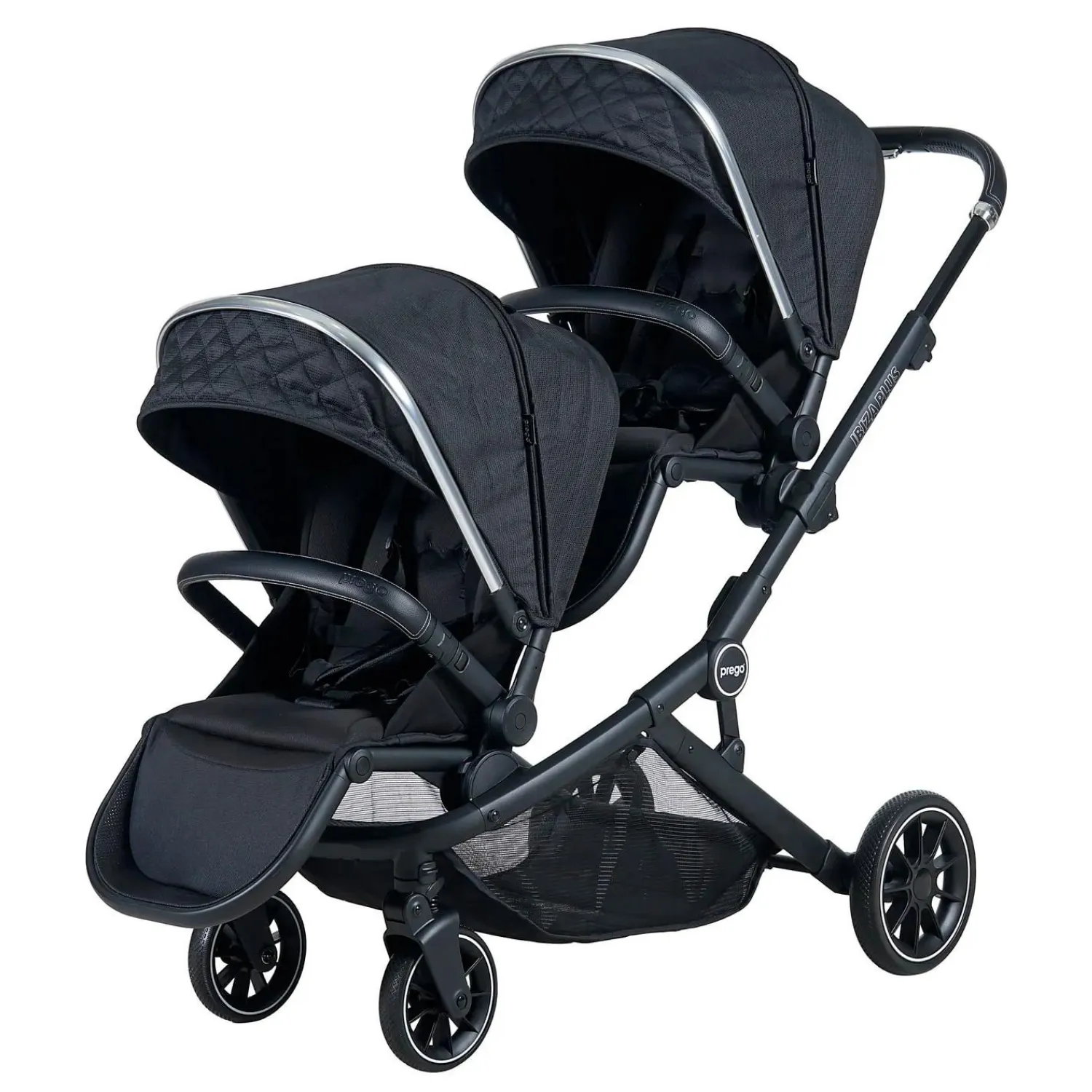 Prego 2223 Ibiza Plus Travel İkiz Bebek Arabası New Siyah