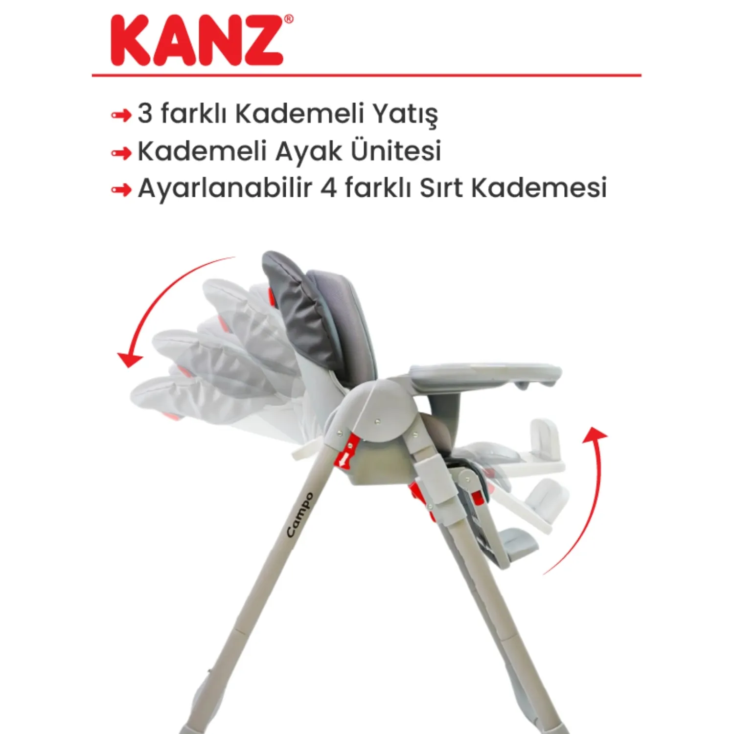 Kanz Campo Mama Sandalyesi Dark Grey