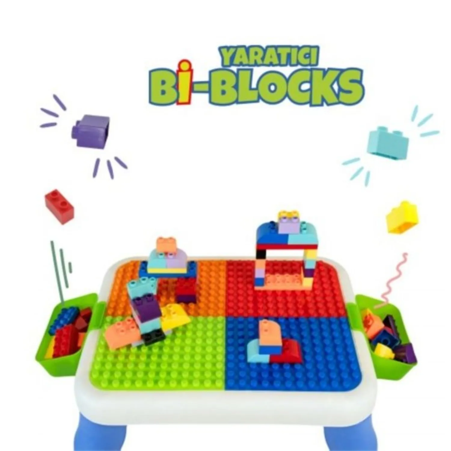 Büyük Sandalyeli Bi-Bloks Masası - Bloksuz