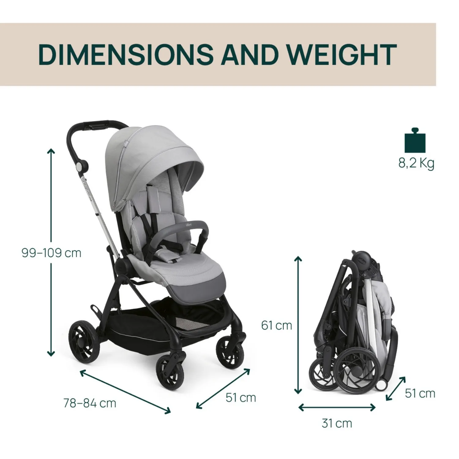 Chicco One4Ever Lounge Bebek Arabası Sparkle Grey
