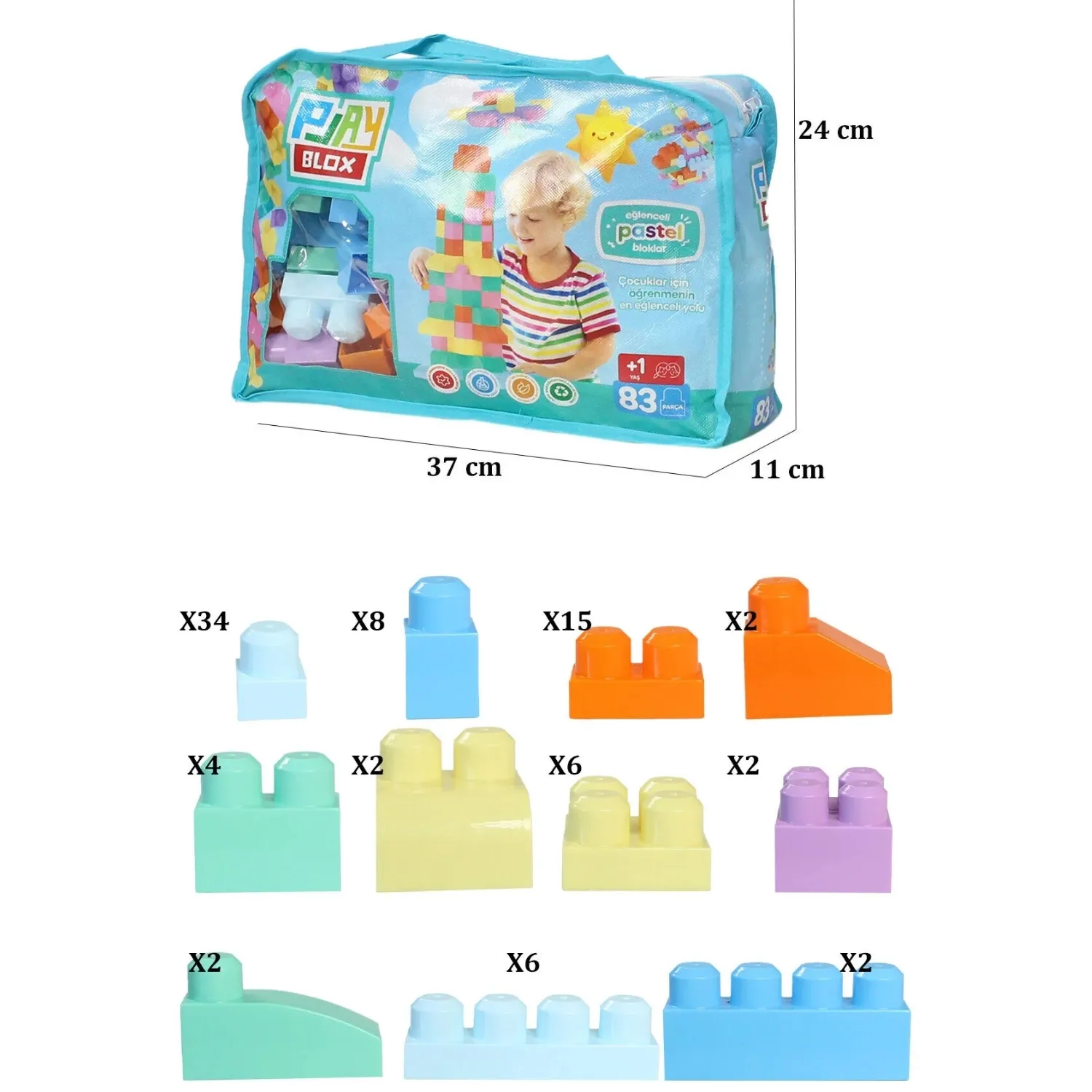 Playblox Blok Pastel 83 Parça