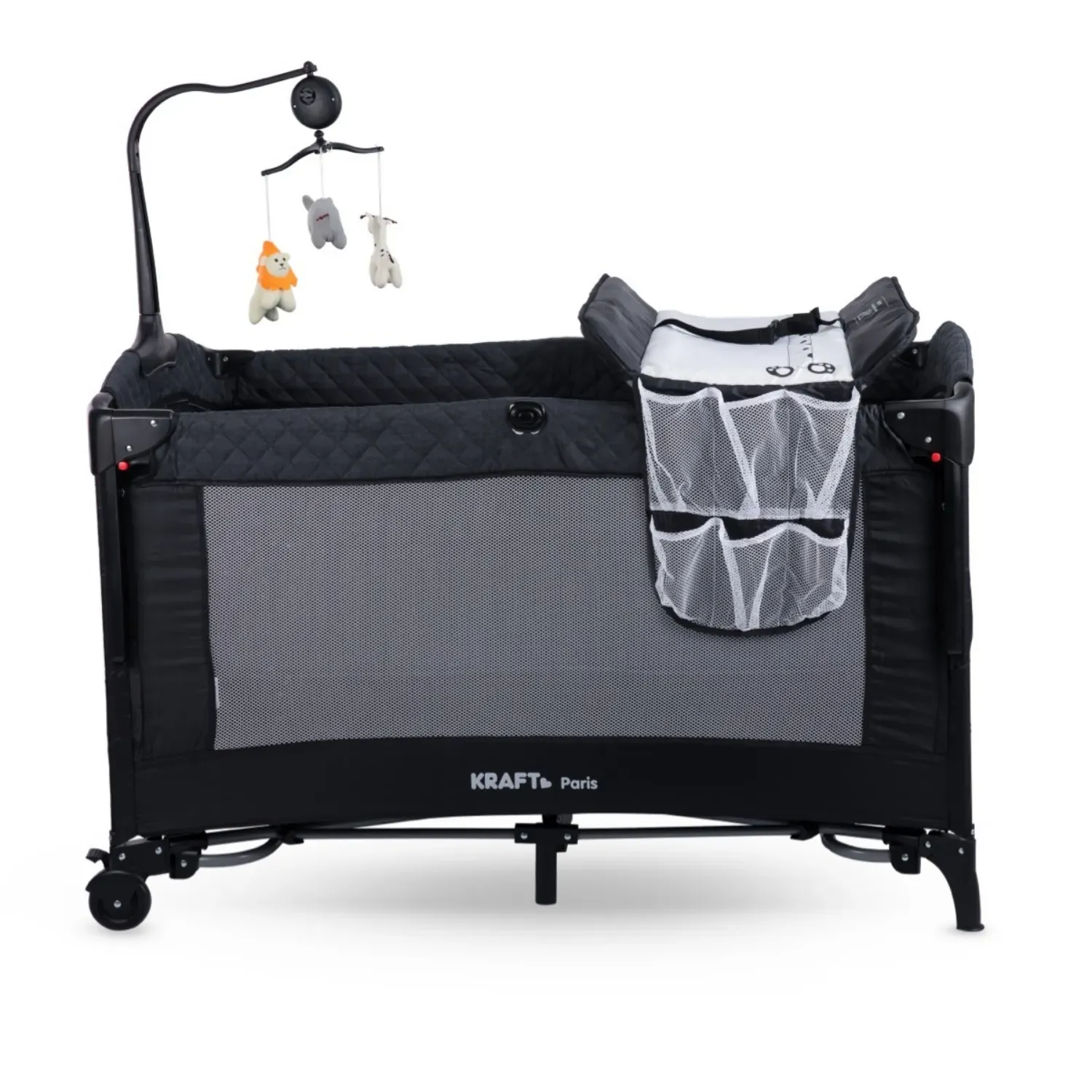 Kraft Paris Yatak Hediyeli Anne Yanı Oyun Parkı 70x120 cm Black