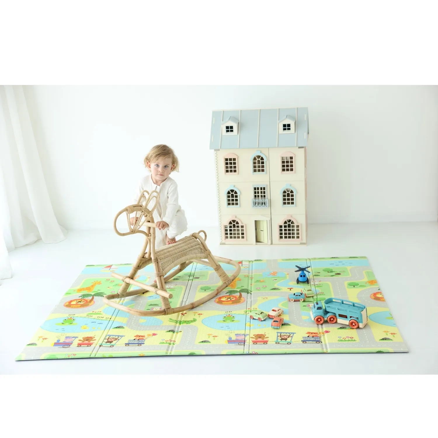 Coolmats Yeşil Parkur Katlanabilir Oyun Matı 200x130x1 cm 