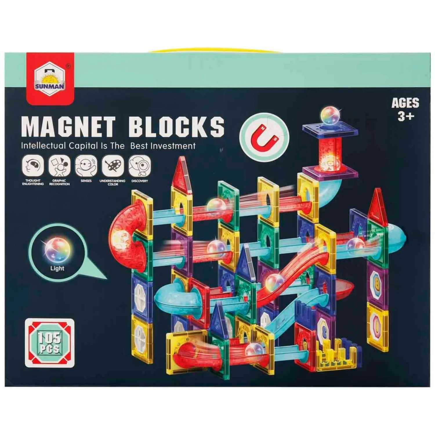 Işıklı Manyetik Bloklar 105 Parça