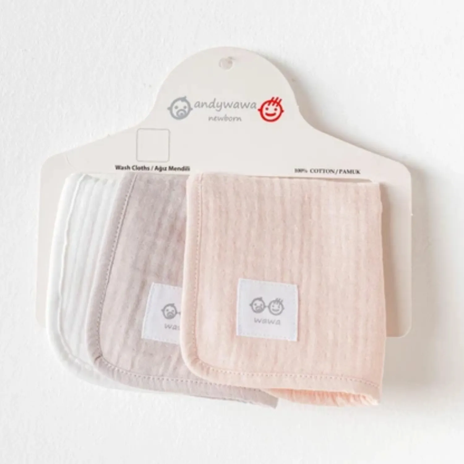 Andy Wawa Ağız Mendili Müslin 3lü Home 20x20cm Pembe