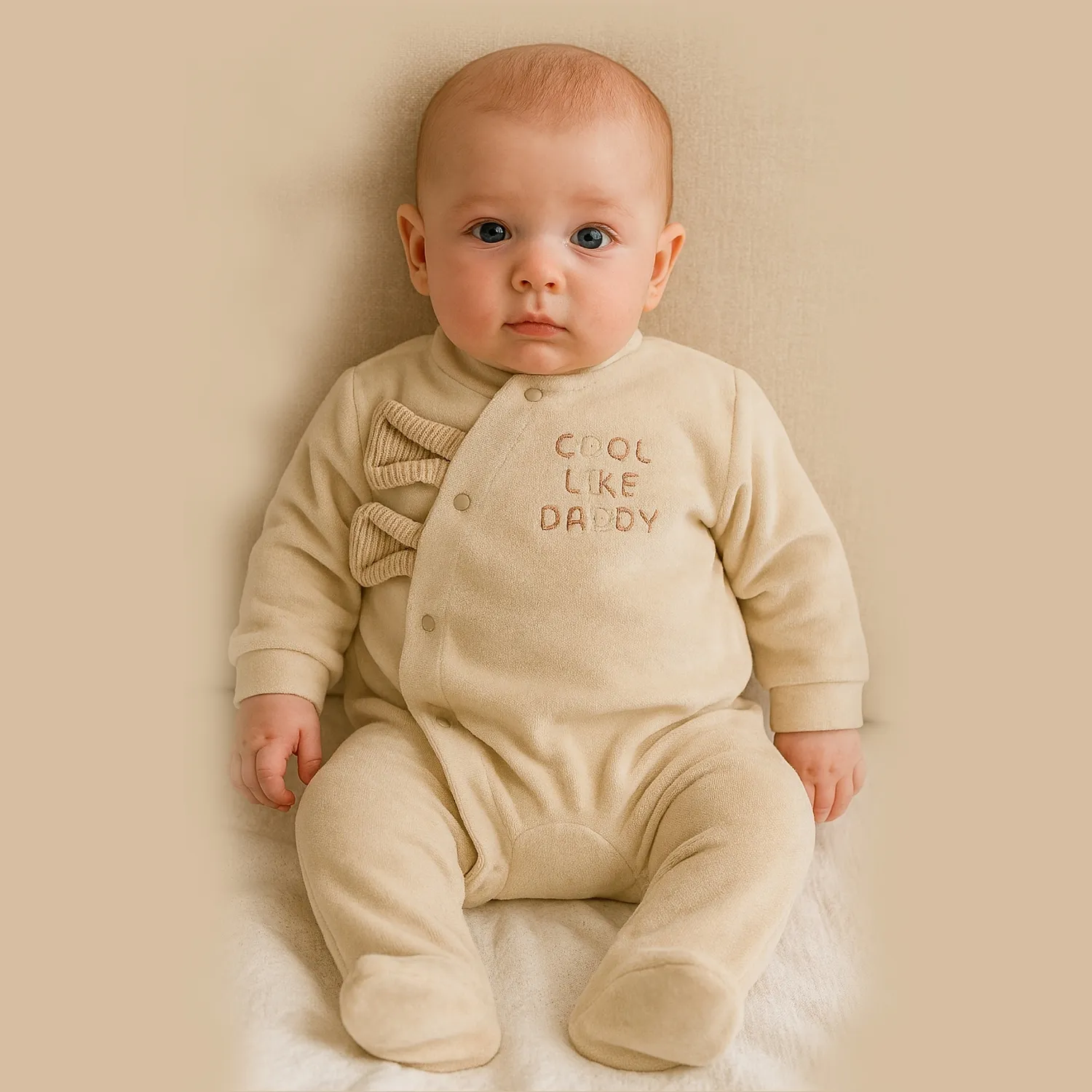 Bistyle Tulum Kadife Cool Daddy Açık Bej Bistyle Tulum Kadife Cool Daddy Açık Bej