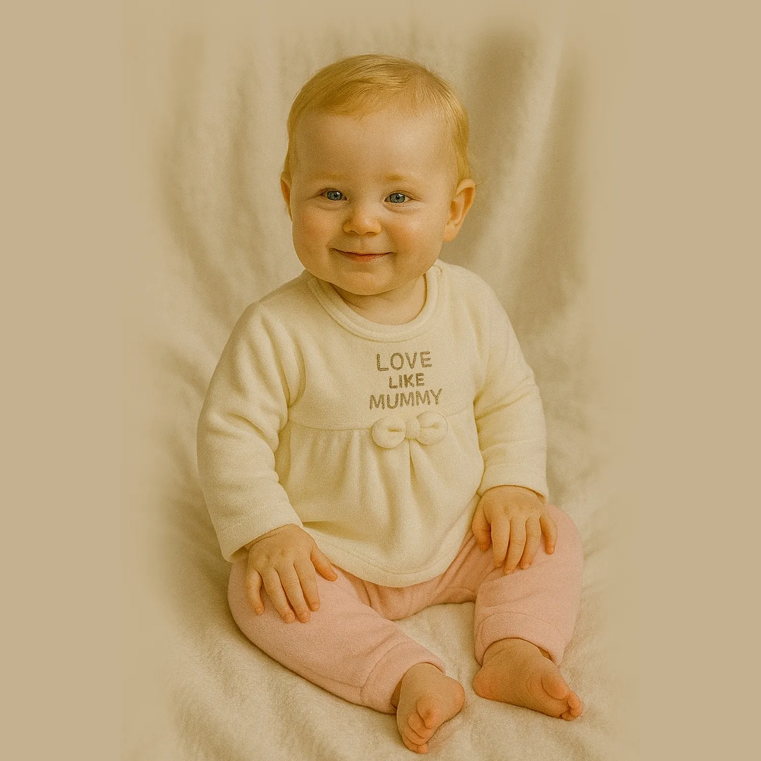 Bistyle 2li Takım Kadife I Love Mommy Pembe